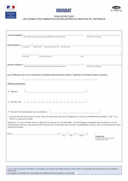 Mandat démarche carte grise - CERFA N° 13757