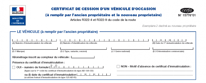 cession vehicule cerfa